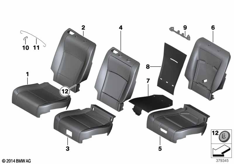 Genuine BMW 52207235365 Foam Pad Basic Backrest Left (Inc. 520d, 530d 155kW & 535iX) | ML Performance UK Car Parts