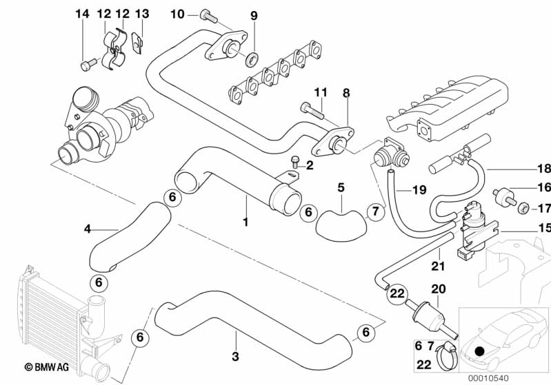 Genuine BMW 11612246723 E38 Pressure Hose Assy (Inc. 725tds) | ML Performance UK Car Parts