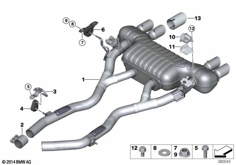Exhaust system, rear
