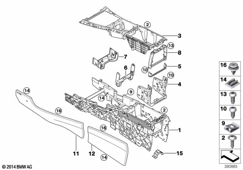 Genuine BMW 51166976708 E71 E70 E72 Bracket F Center Console, Center (Inc. X5) | ML Performance EU Car Parts