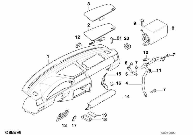 Genuine BMW 51458186073 E36 Trim Panel Dashboard ANTHRAZIT (Inc. 316i 1.9, 318tds & 323ti) | ML Performance EU Car Parts