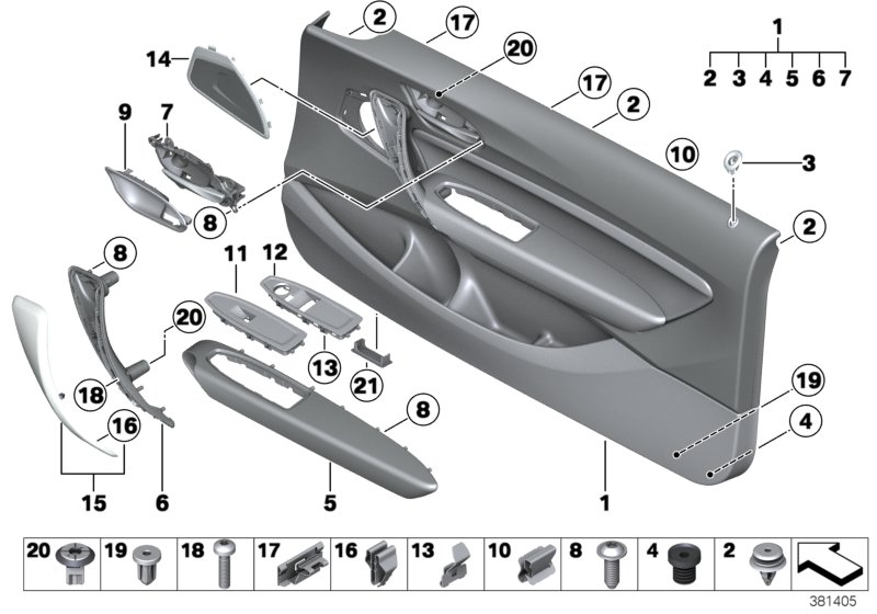 Genuine BMW 51417400427 F23 Door Panel, Leather, Front Left SCHWARZ (Inc. 225d, M235i & 228i) | ML Performance US Car Parts