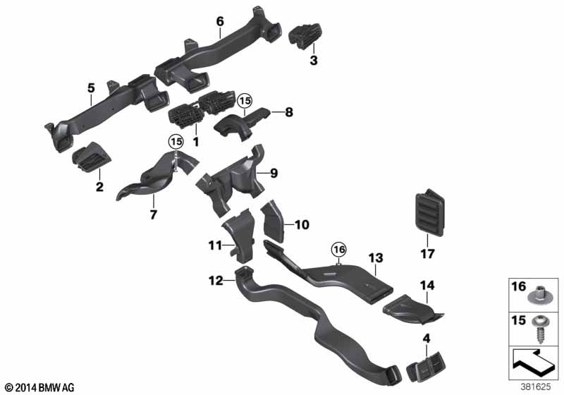 Genuine BMW 64229263410 F46 F45 Rear Ventilation Duct (Inc. 220d, 220i & 220dX) | ML Performance EU Car Parts