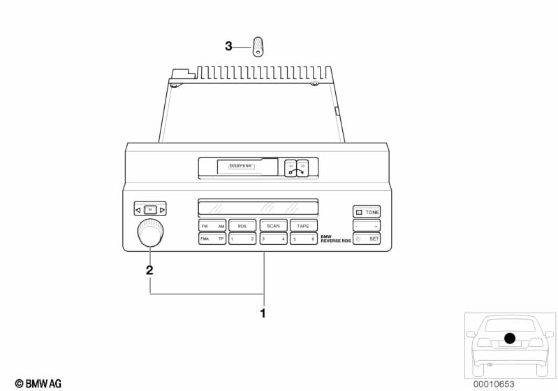Rádio BMW Reverse RDS