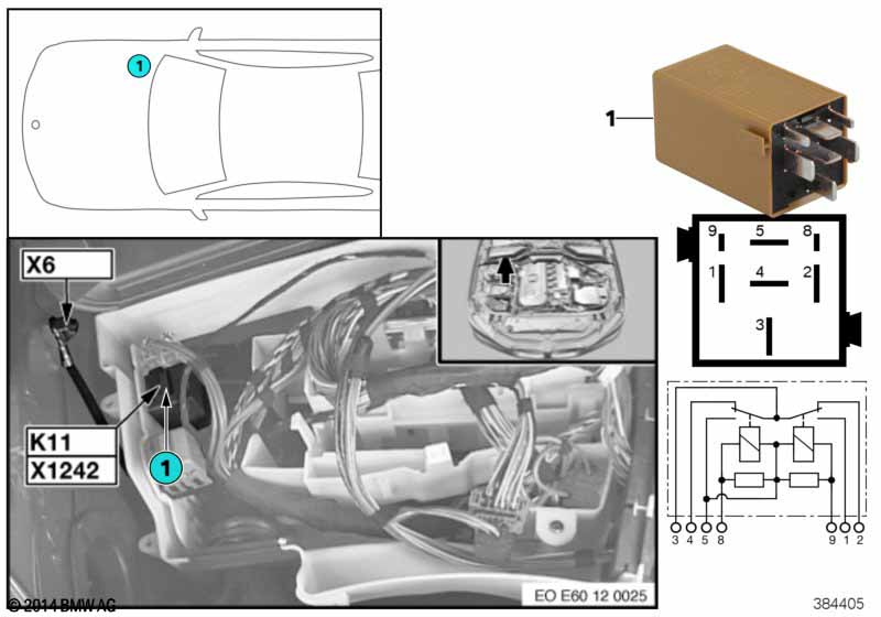 Relay for windshield wiper K11