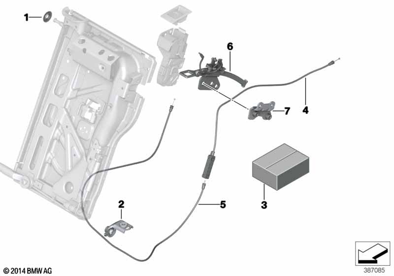 Genuine BMW 52207354899 F34 Bowden Cable, Remote Backrest Release (Inc. 318d, 328i & 335i) | ML Performance UK Car Parts