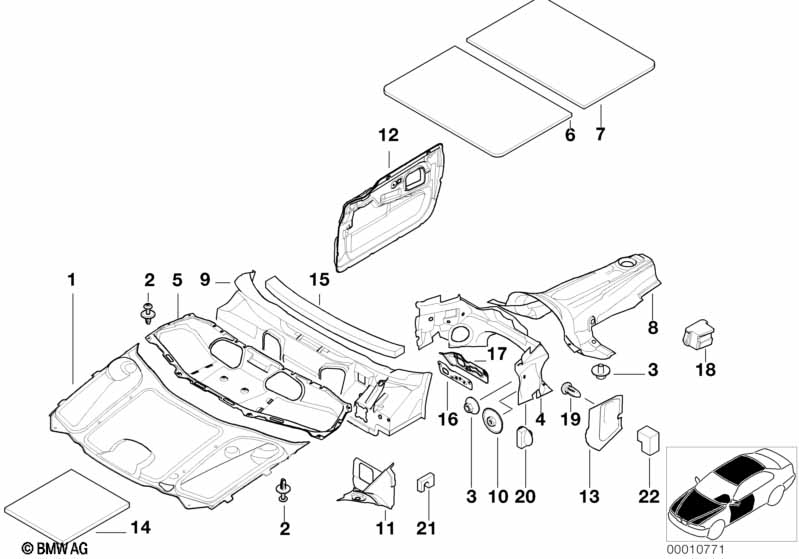 Genuine BMW 51488157209 E38 Sound Insulating Door Front Left (Inc. 740iL, 725tds & 750i) | ML Performance EU Car Parts