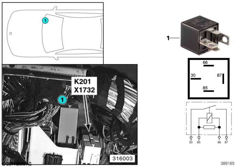 Relay, auxiliary fan, stage 3 K201