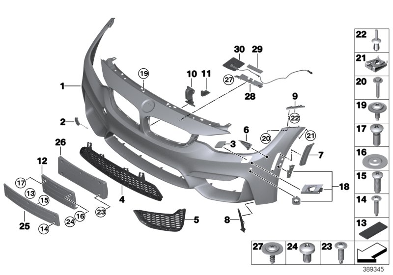 Genuine BMW 51118056600 F83 F80 Grill, Air Intake, Right (Inc. M4 CS, M4 GTS & M3) | ML Performance UK Car Parts