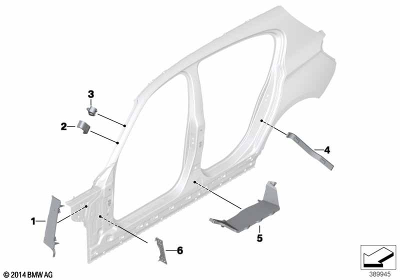 Cavity shielding, side frame