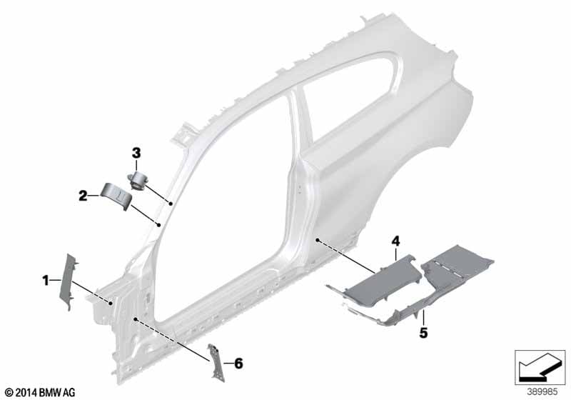 Cavity shielding, side frame