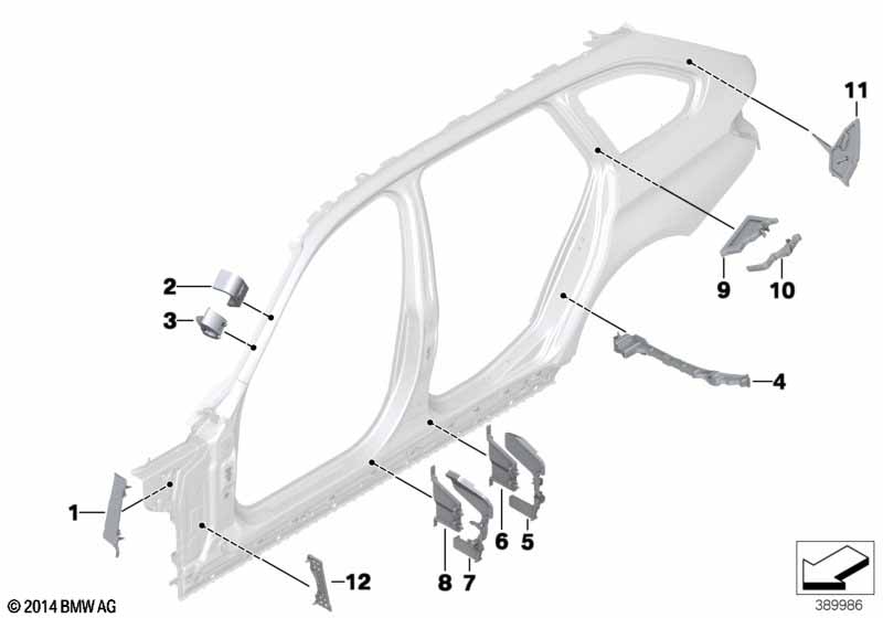 Cavity shielding, side frame