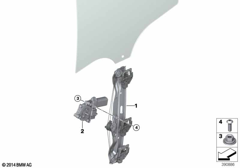 Door window lifting mechanism rear