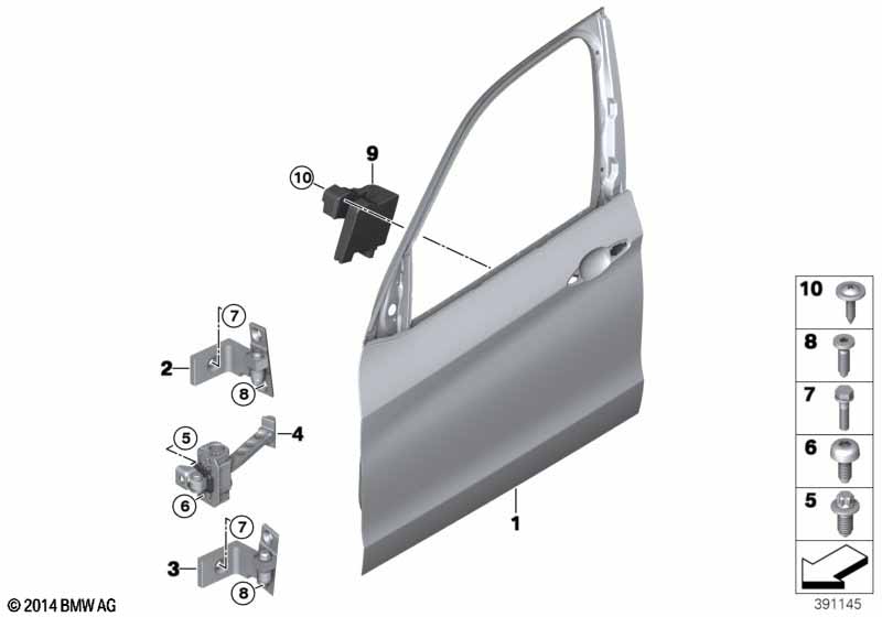 Front door-hinge/door brake