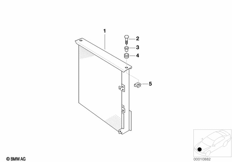Air condit.condenser and mounting parts