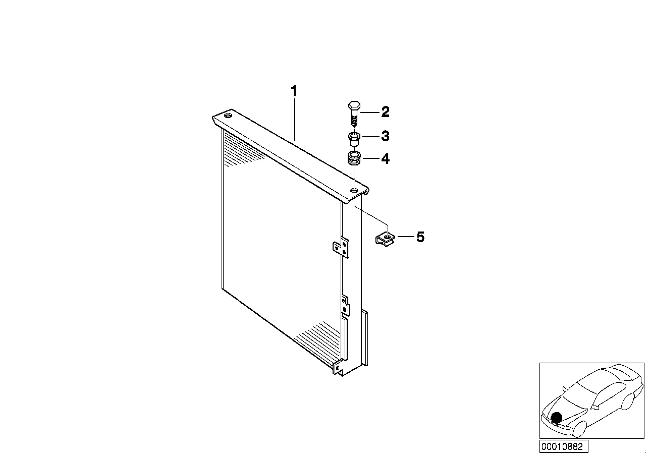 Air condit.condenser and mounting parts