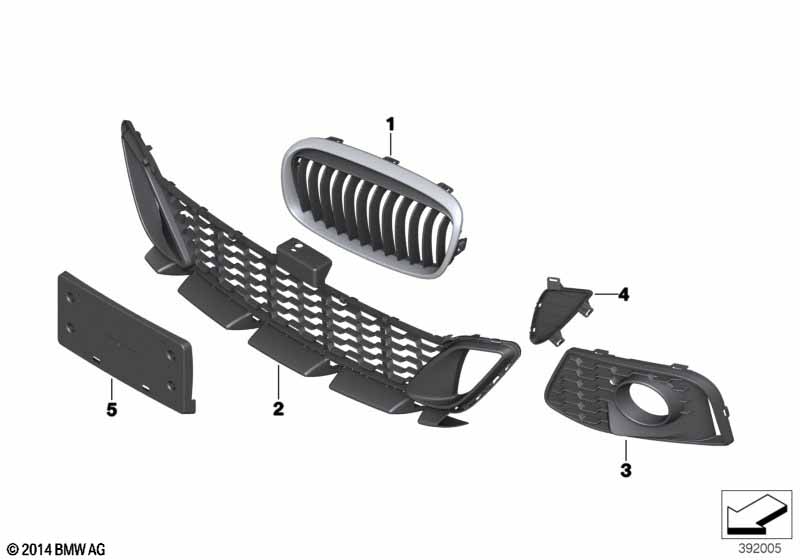 Genuine BMW 51118068864 F45 F46 Grill, Side, Open, Left - M - (Inc. 218d, 220i & 216i) | ML Performance EU Car Parts