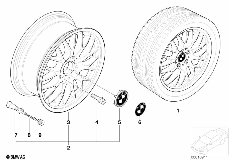 BMW light alloy wheel, cross spoke 42