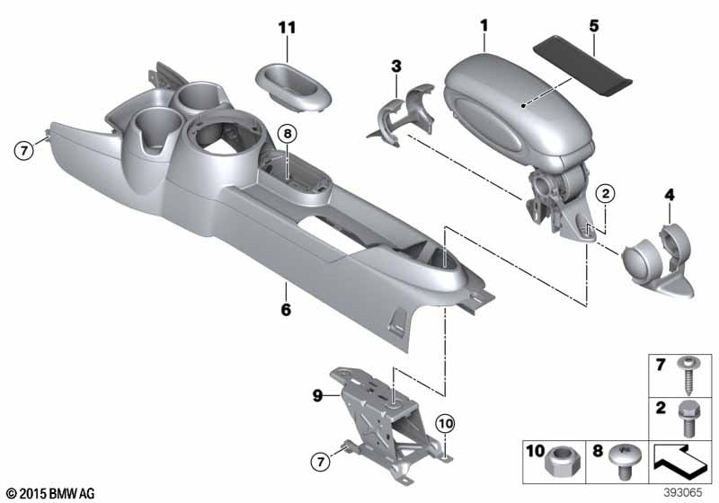 Genuine BMW Mini 51169266361 F56 F55 Lower Trim For Center Armrest, Front (Inc. One First, One D & Cooper SD) | ML Performance EU Car Parts