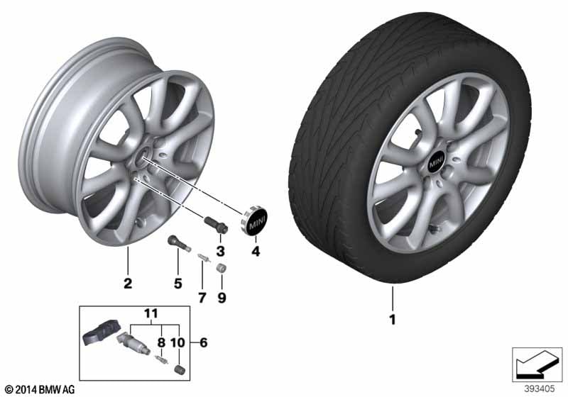 MINI LA wheel Race Spoke 498 - 17''