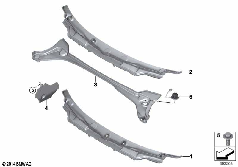 Genuine BMW 51717387166 F46 Bulkhead Cowl Panel LHD (Inc. 220d, 225xe & 214d) | ML Performance EU Car Parts