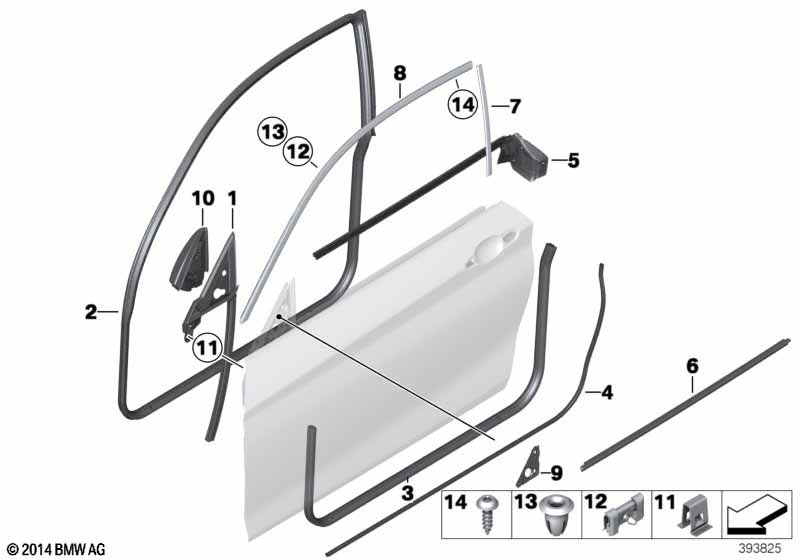 Genuine BMW 51337284565 F22 F21 Channel Sealing,Outside,Door, Front Left GLANZSCHWARZ (Inc. M135iX, 228i & 118i) | ML Performance UK Car Parts