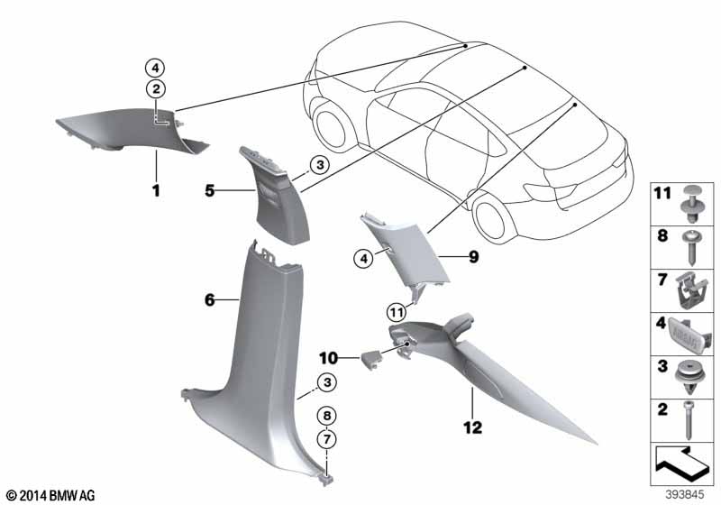 Genuine BMW 51437369072 F16 Cover, Column D, Right GRAU (Inc. X6 50iX, X6 50iX 4.4 & X6 40dX) | ML Performance UK Car Parts