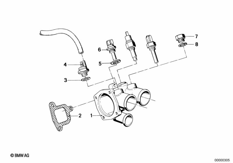 Cooling system-thermostat/water hoses