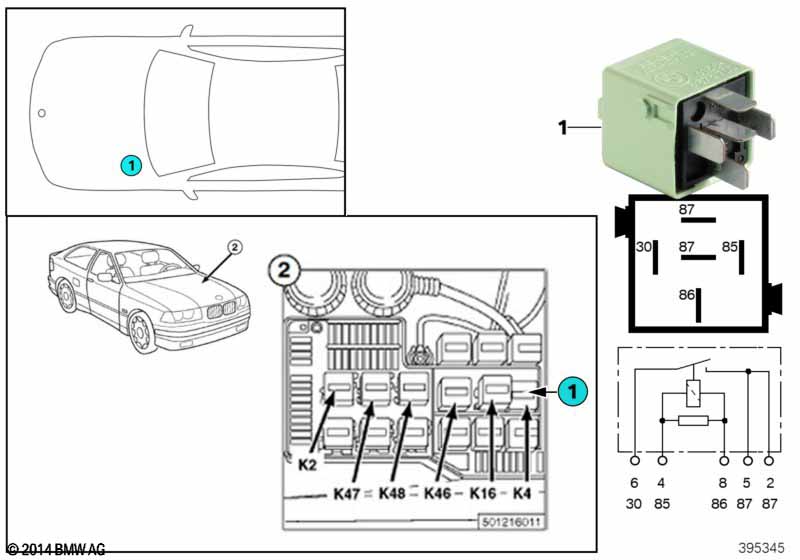 Relay for heater blower K4