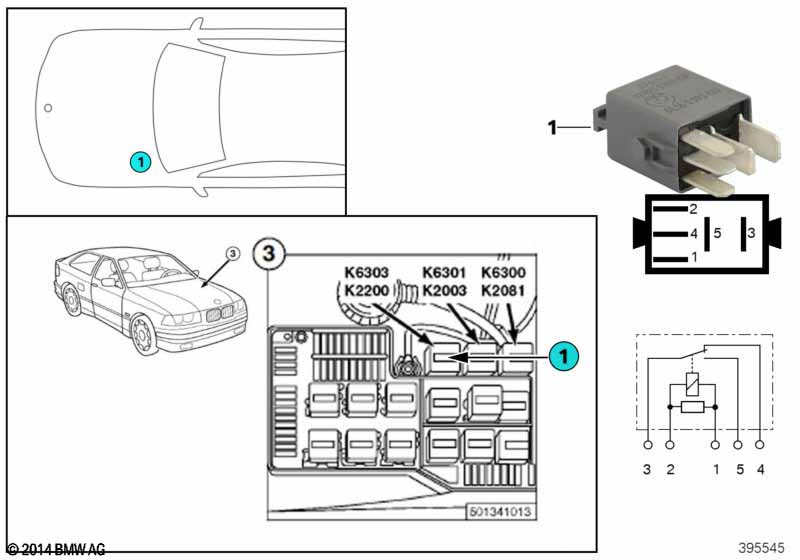 Genuine BMW 61361393415 E90 E93 F10 Minirelay, Change-Over Contact, Grey (Inc. Coop.S JCW GP, 535dX & 335d) | ML Performance UK Car Parts