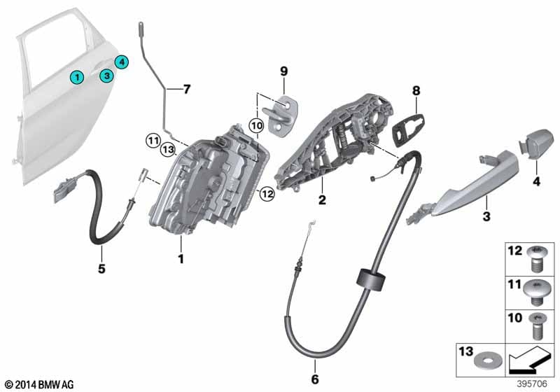 Closing system, door, rear