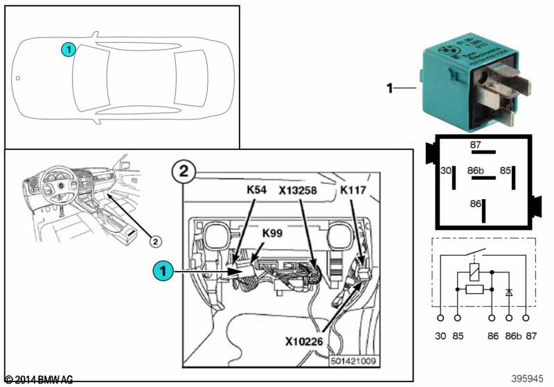 Relay for rear window blower K99