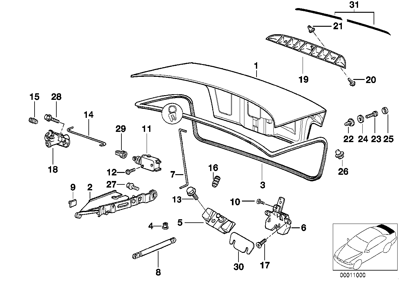 Genuine BMW 41628119706 E36 Trunk Lid (Inc. 318tds, 318i & 323i) | ML Performance EU Car Parts