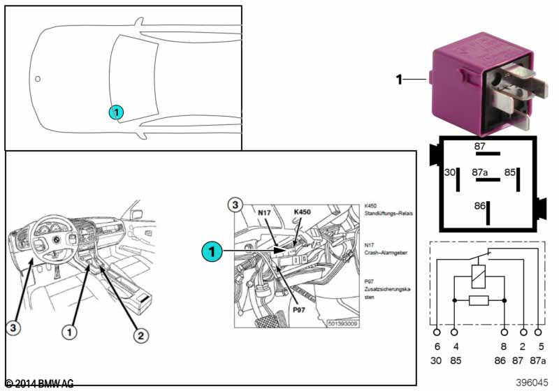 Relay for parked-car ventilation K450
