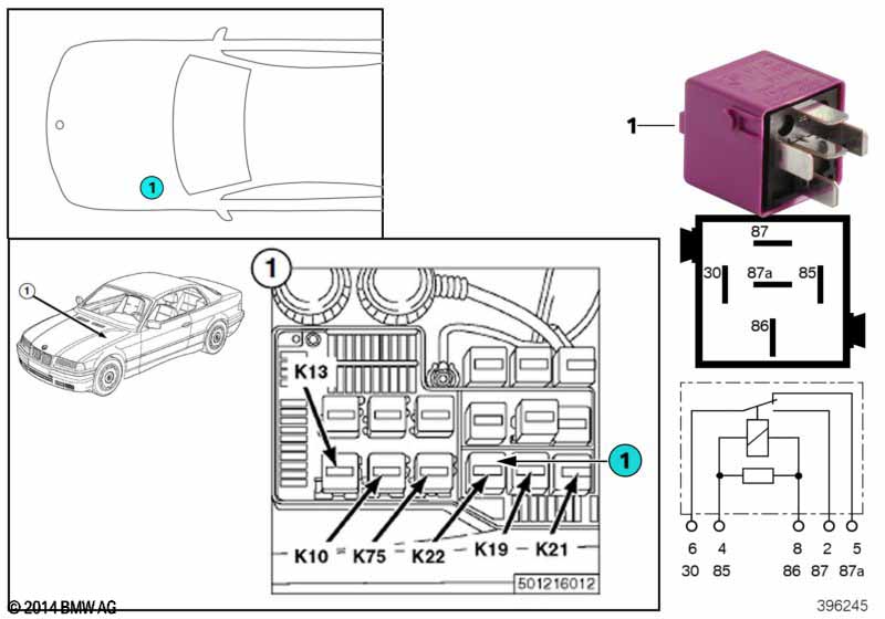 Relay, auxiliary fan, stage 2 K22