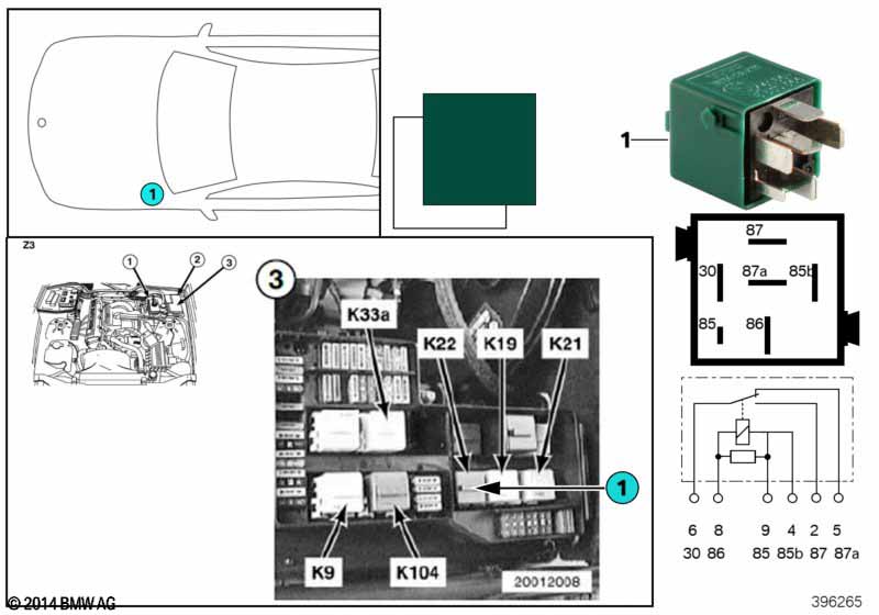 Relay, auxiliary fan, stage 2 K22