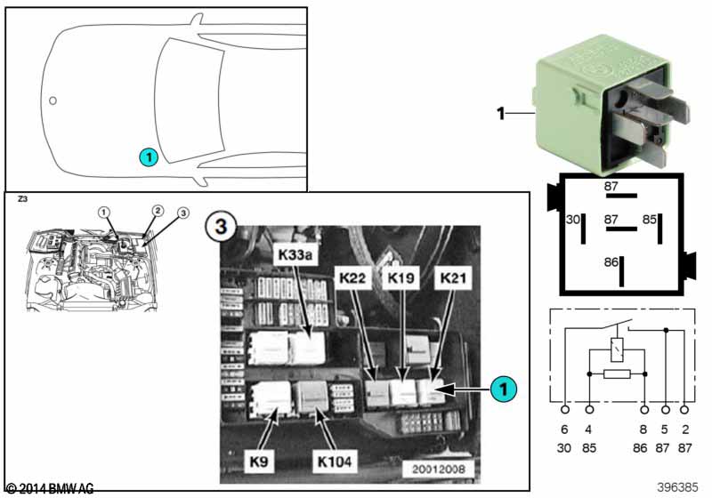 Relay, auxiliary fan, stage 1 K21