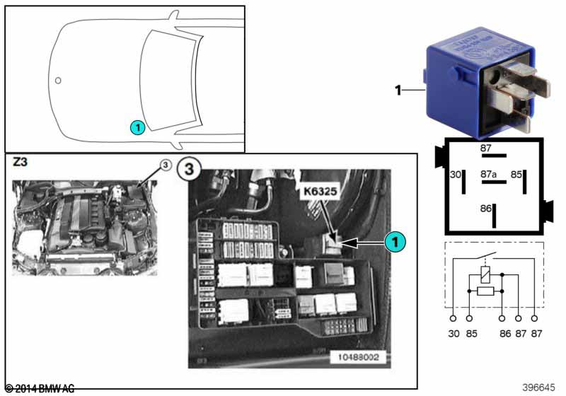 Relay for backup light K6325