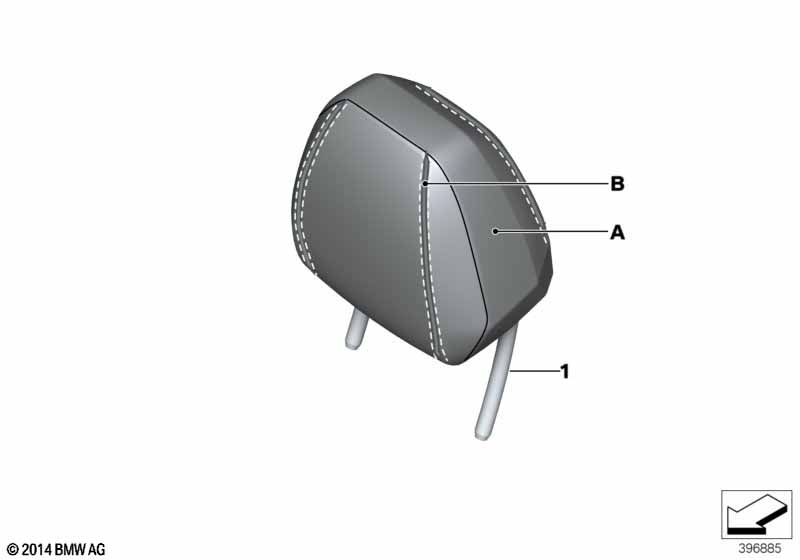 Ind. headrest, sports seat, front