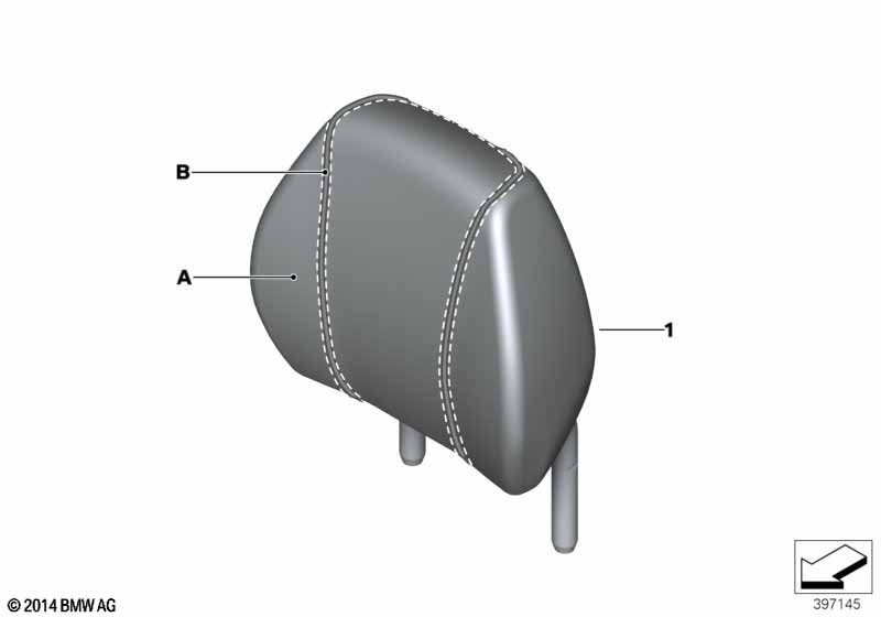 Individual headrest, leather, rear