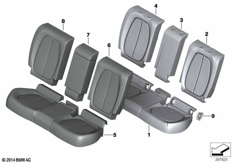 Genuine BMW 52207380140 F48 F45 Leather Cover For Basic Seat SATTELBRAUN (Inc. X1 18d, X1 20d & X1 20i) | ML Performance UK Car Parts