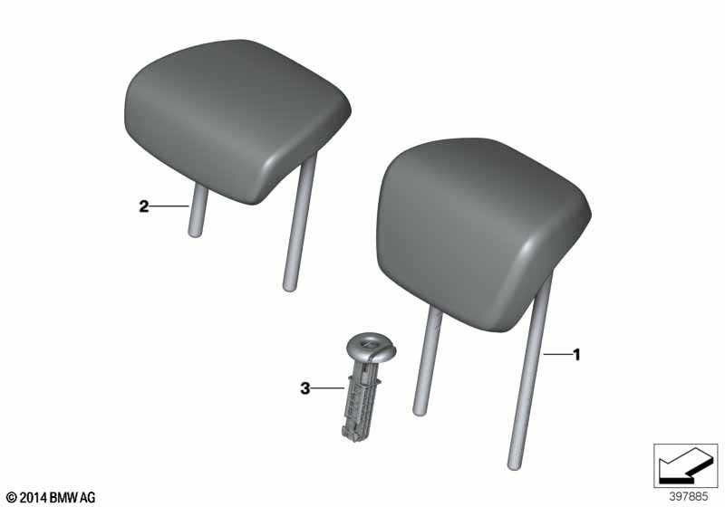 Genuine BMW 52207384817 F48 F45 F46 Headrest Leather SCHWARZ (Inc. 225xe, X1 16d & X1 28iX) | ML Performance UK Car Parts