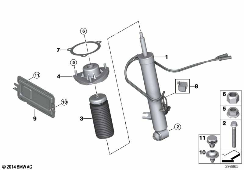 Genuine BMW 33527856496 Shock Absorber, Rear Right (Inc. X5 M & X6 M) | ML Performance UK Car Parts