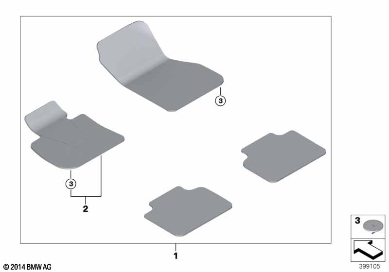 Floor mats, velours