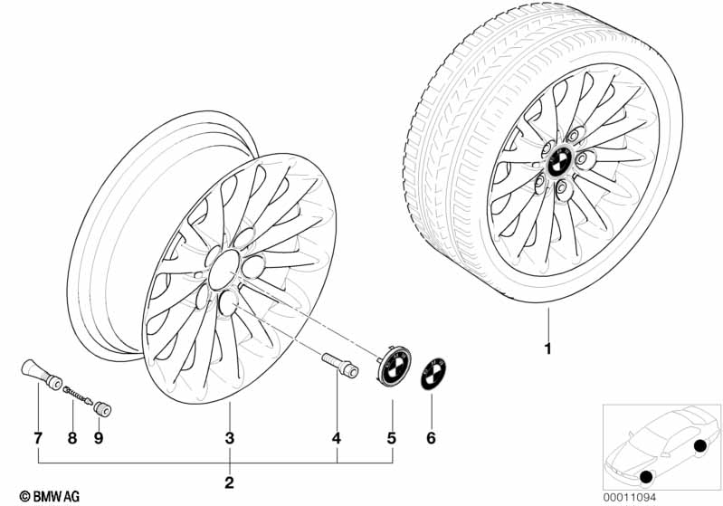 Genuine BMW 36111095441 E39 Light Alloy Rim 7JX16 ET:20 (Inc. 530d, 540iP & 520i) | ML Performance UK Car Parts