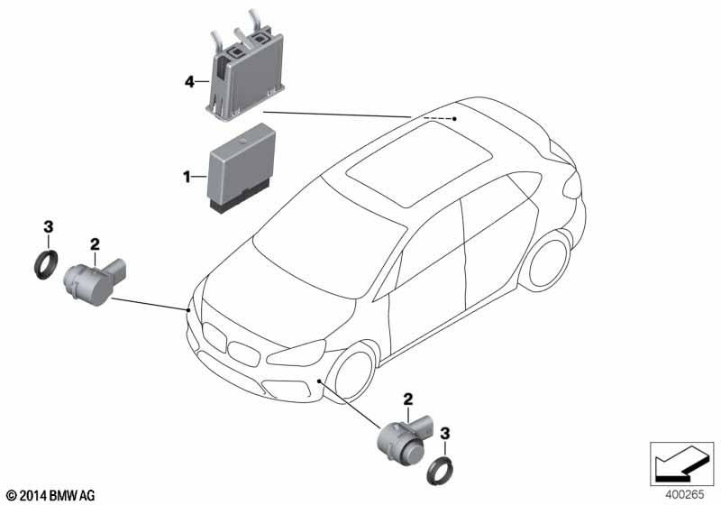 Genuine BMW 66209495771 F48 F39 Ultrasonic Sensor, Storm Bay Metallic WC3N (Inc. X2 28iX, X2 20i & X2 25dX) | ML Performance UK Car Parts