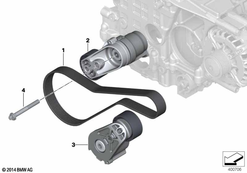 Genuine BMW 11287604936 F30 F10 Mechanical Belt Tensioner (Inc. Hybrid 3 & Hybrid 5) | ML Performance UK Car Parts