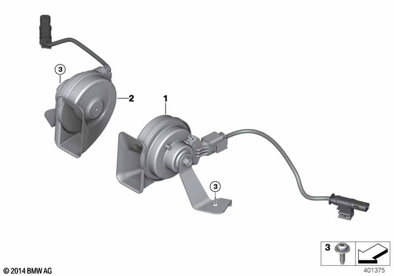 Genuine BMW 61338737036 F48 Horn, High Pitch (Inc. X1 28i & X1 28iX) | ML Performance UK Car Parts