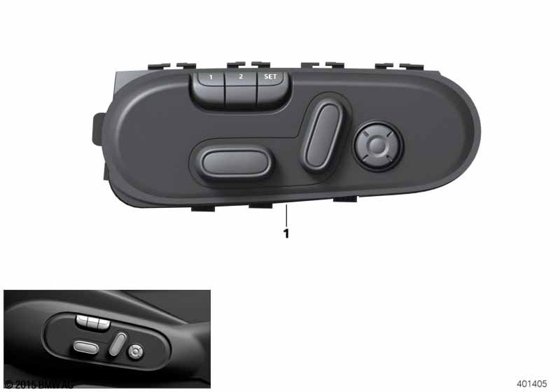 Switch for power seats, Memory, driver