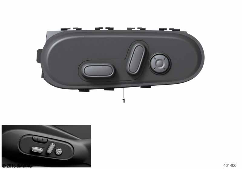 Switch, power seat, front passenger